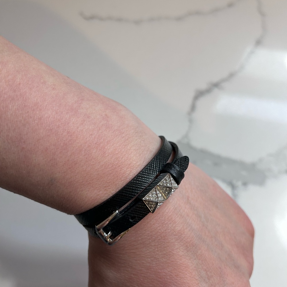Black Leather Wrap Bracelet